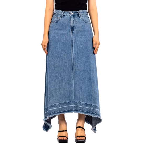 Bouton avant ouvert et trous de grattage, bord brut avec ceinture, Mini jupes pour dames, OEM et ODM, nouvelle mode Non